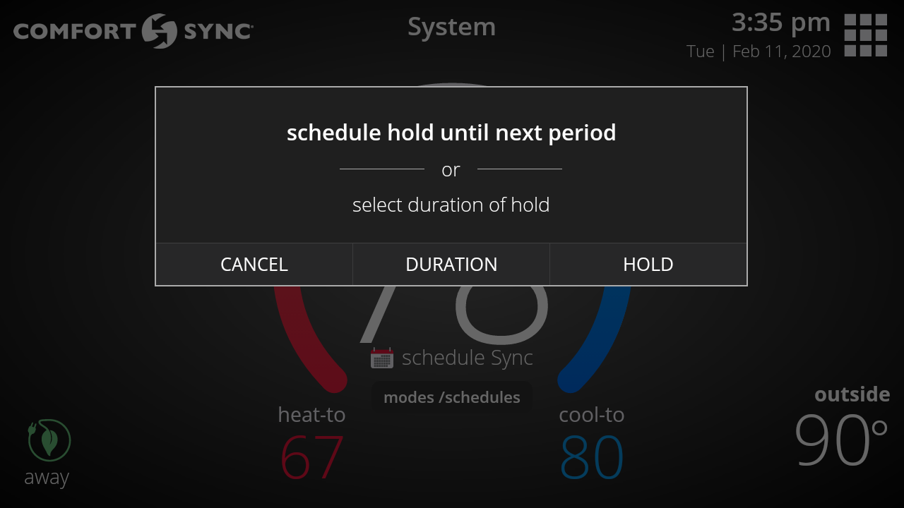 Schedule Hold selection-2